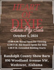 Heart of Dixie Show Pig Sale